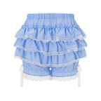VacationGrabs Fairycore Heart Eyelet Lace Ruffle Shorts Women Multi Tier Frill Bow Decor Elastic Waist Harajuku Girls Daily Bloomers