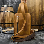 Men's Genuine Leather Sling Bag – Luxury Crossbody Chest Pack