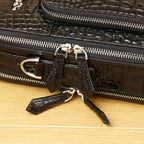 Men's Genuine Leather Alligator-Pattern Shoulder Satchel – Vintage Bag with Tablet Pocket
