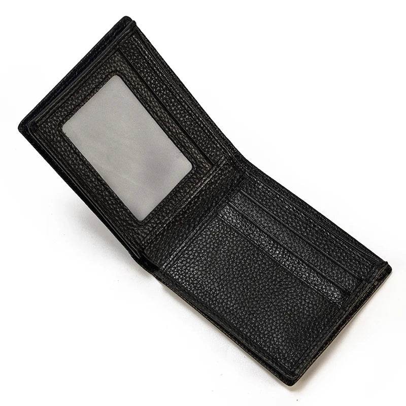 Retro Short Wallet for Men, Genuine Leather Coins & Cards Pocket - VacationGrabs