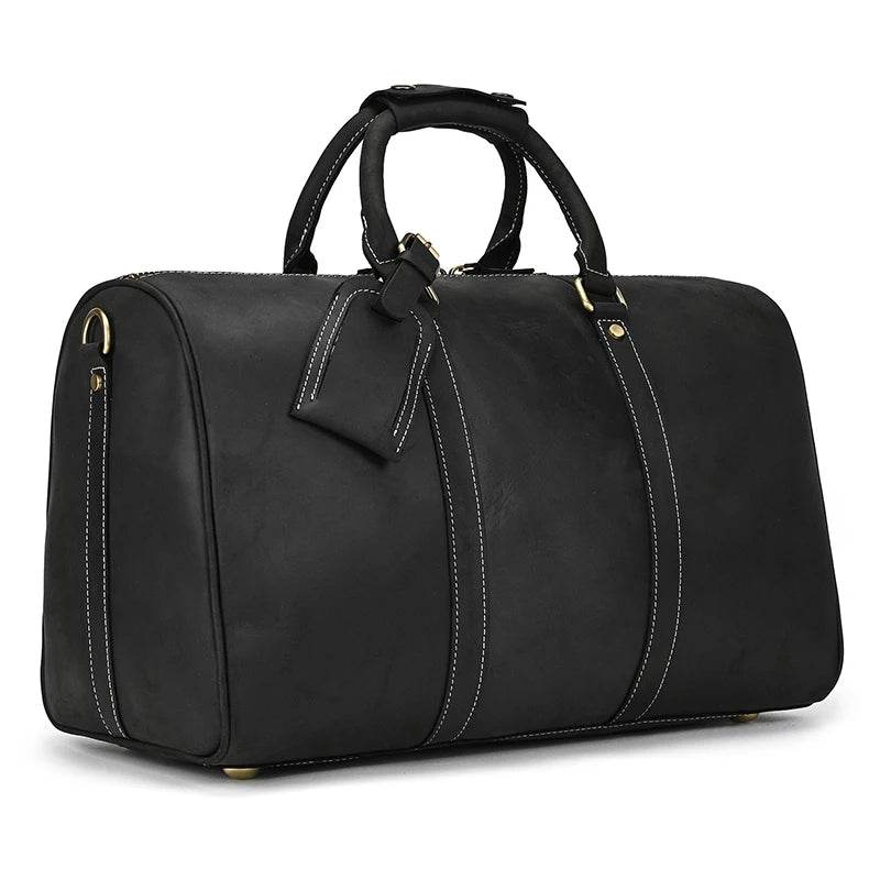Vintage Genuine Leather Travel Bag Weekend Duffels - VacationGrabs