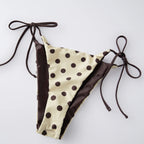 VacationGrabs Women Reversible Two Piece Swimsuit Halter String Triangle Bikini Sets Tie Side Cheeky Thong Brazilian Bathing Suit
