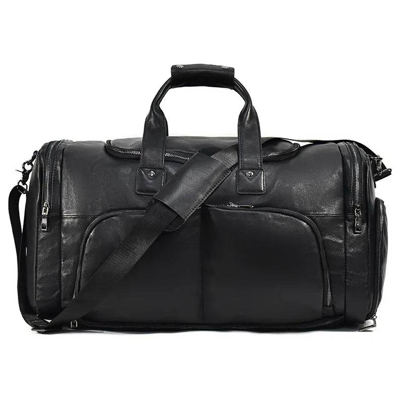 Large Genuine Leather Travel Bag – Soft Cowhide Weekender - VacationGrabs