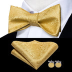 Elegant Mens Bow Tie Set with Cufflinks - Various Colors
