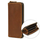 Luxury Double Zipper Leather Wallet for Men & Women with Coin Pouch - VacationGrabs