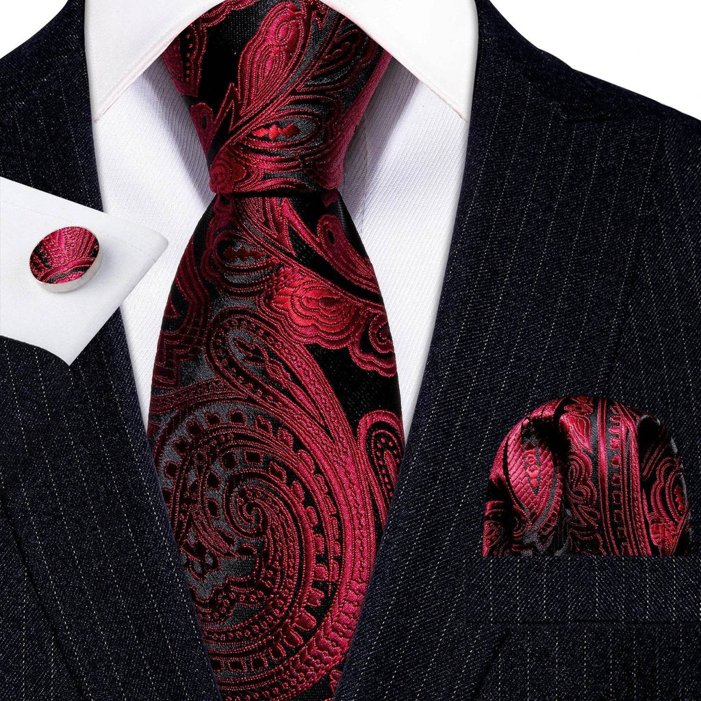 Red Silk Tie Set for Men: Burgundy, Maroon, & More - VacationGrabs
