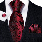 Red Silk Tie Set for Men: Burgundy, Maroon, & More - VacationGrabs
