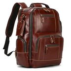Vintage Crazy Horse Leather Backpack Men Travel Laptop School Bag - VacationGrabs