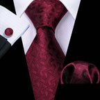 Red Silk Tie Set for Men: Burgundy, Maroon, & More - VacationGrabs