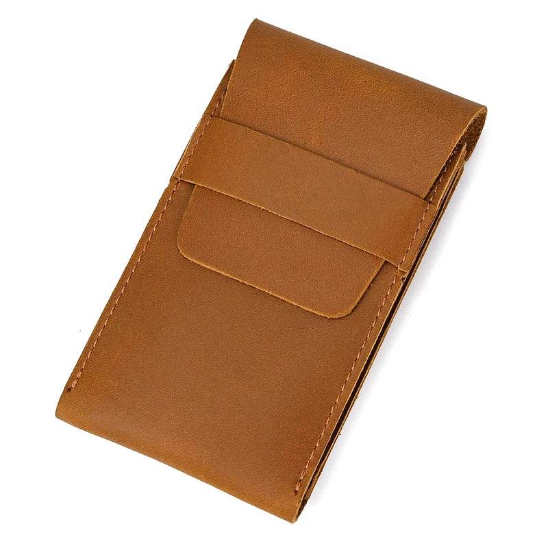 Leather Watch Case with Three Round Buckles for Convenient Travel Storage - VacationGrabs