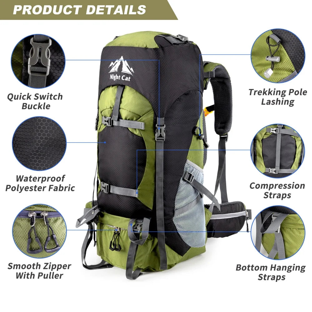 Lightweight Foldable Hiking Backpack with Rain Cover