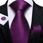 Purple Paisley Silk Tie Set for Men - VacationGrabs