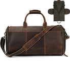 Crazy Horse Leather Travel Bag Suits and Shoes Folding Business Bag - VacationGrabs