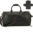 Crazy Horse Leather Travel Bag Suits and Shoes Folding Business Bag - VacationGrabs