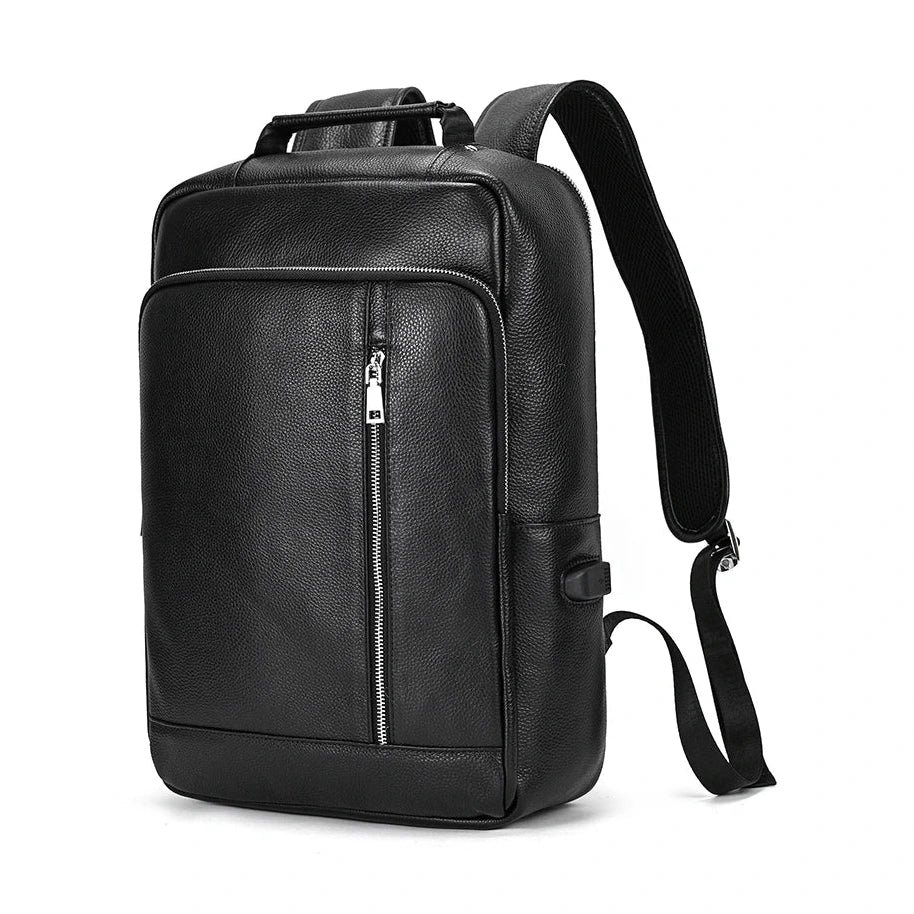 Genuine Leather School Bag Men 14" 15" Laptop Travel