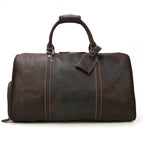 Luxury Travel Handbag With Suit Compartment Genuine Leather - VacationGrabs