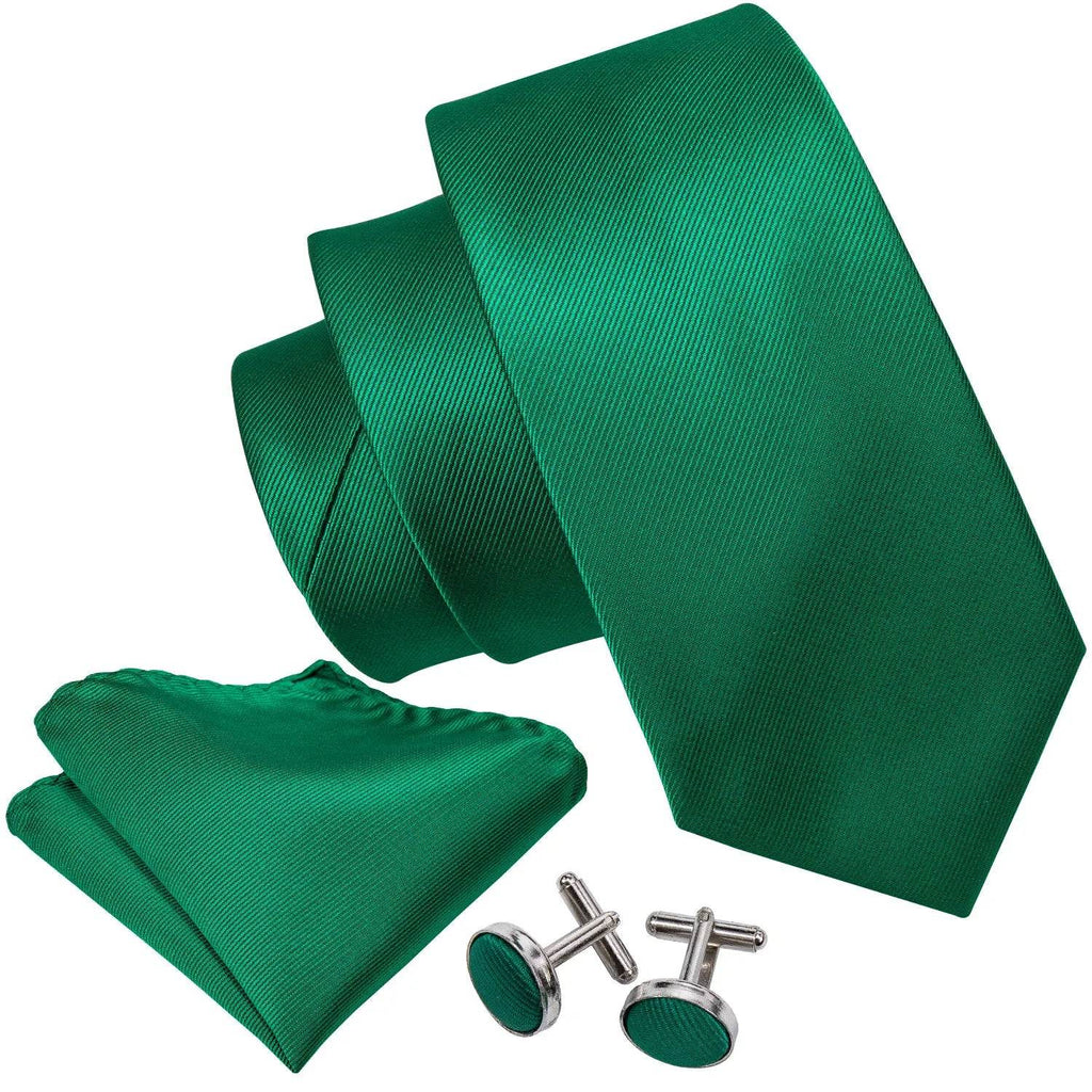 Green Silk Tie Set for Men: Multiple Shades Available - VacationGrabs