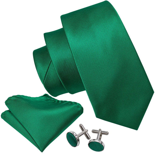 Green Silk Tie Set for Men: Multiple Shades Available - VacationGrabs