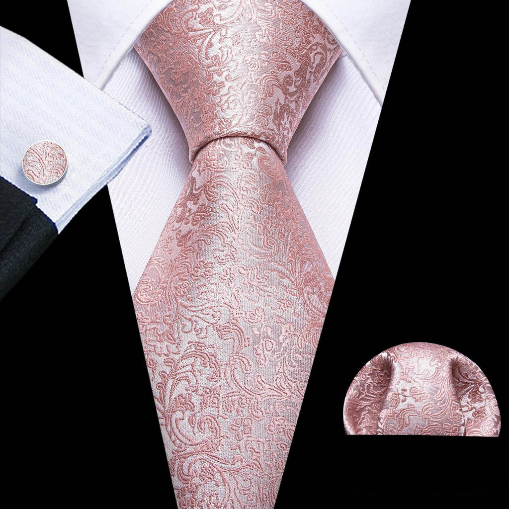 Floral Jacquard Silk Tie Set for Men - VacationGrabs