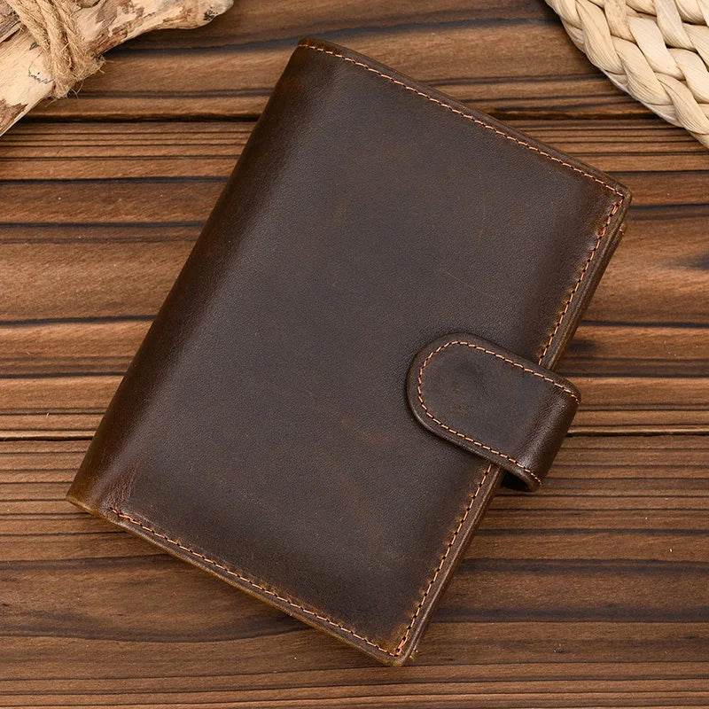High-Quality Genuine Leather Card Wallet Men Women RFID Short Wallet - VacationGrabs