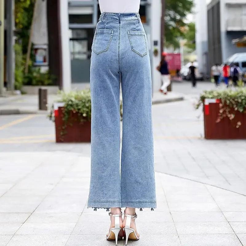 Women's Jeans High Waist Patchwork Hollow Out Fashion Jeans for Women