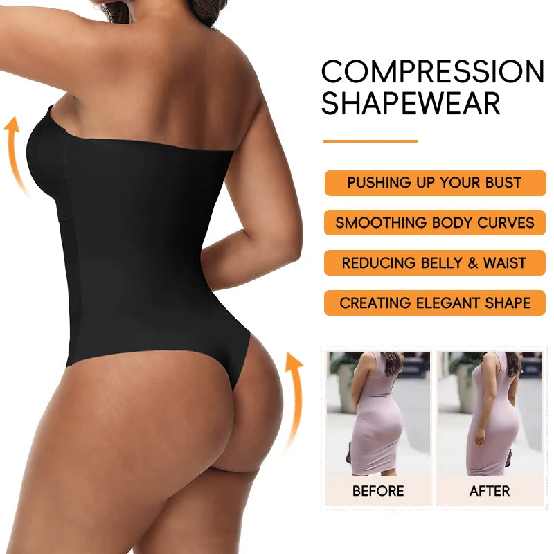 Padded Hips Shapewear Bodysuit, Tummy Control & Butt Lifter
