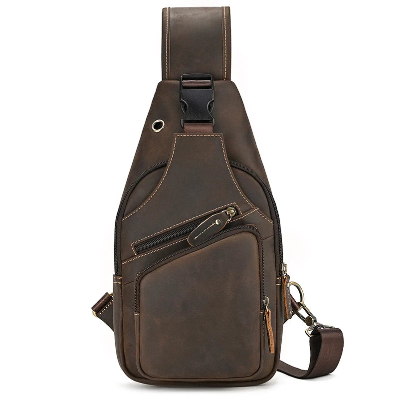 Men's Vintage Genuine Leather Crossbody Sling Bag