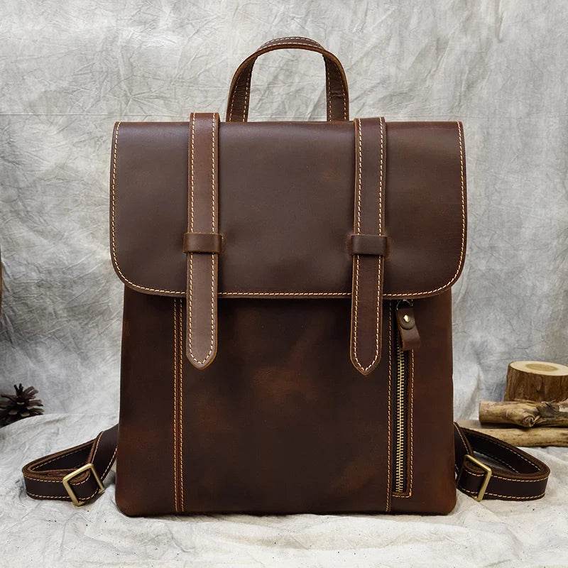 Leather Shoulder Backpack with Large Capacity for Men & Women - VacationGrabs
