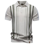 Men's 2026 Polo Shirt Stripe Old Money Style Short Sleeve Soft Breathable Casual Elegant Daily Wear Luxe Polo Shirts for Male