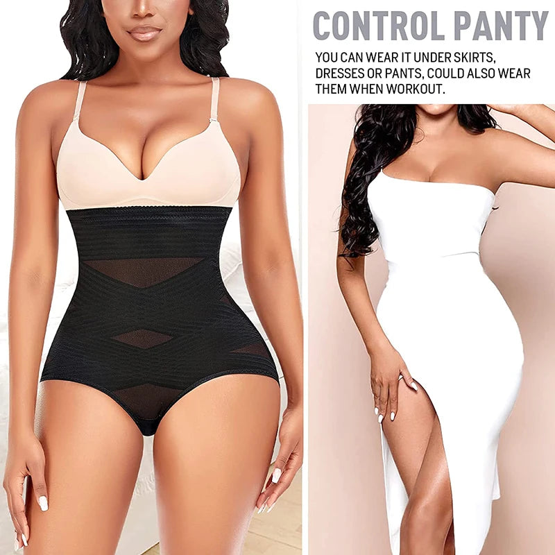High Waist Tummy Control Shapewear Panties, Firm Body Shaper