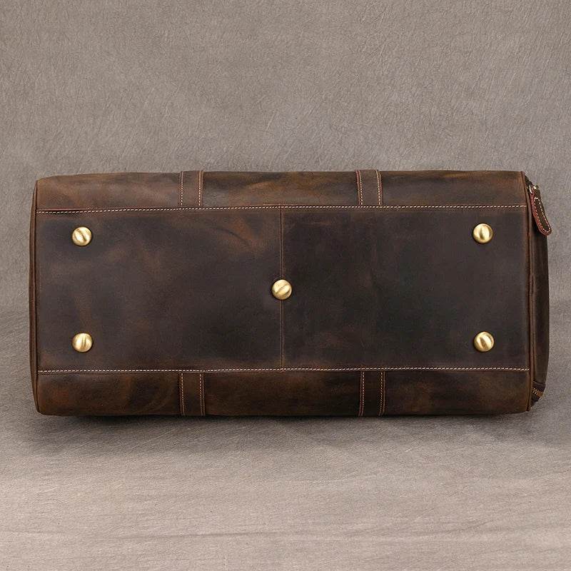 Vintage Leather Travel Duffel Hand Luggage Men’s Business Bag - VacationGrabs