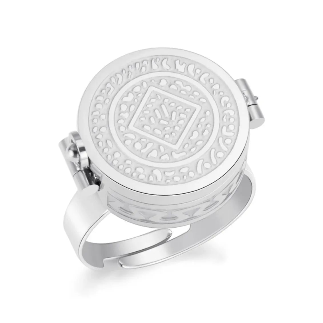 Unique Hidden Lipstick Stainless Steel Open Ring for Women 18K Waterproof Lip Balm Holder Ring Party Daily Jewelry Creative Gift