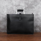 Vintage Style Men's Leather Briefcase Slim Working Tote Designer Bag - VacationGrabs
