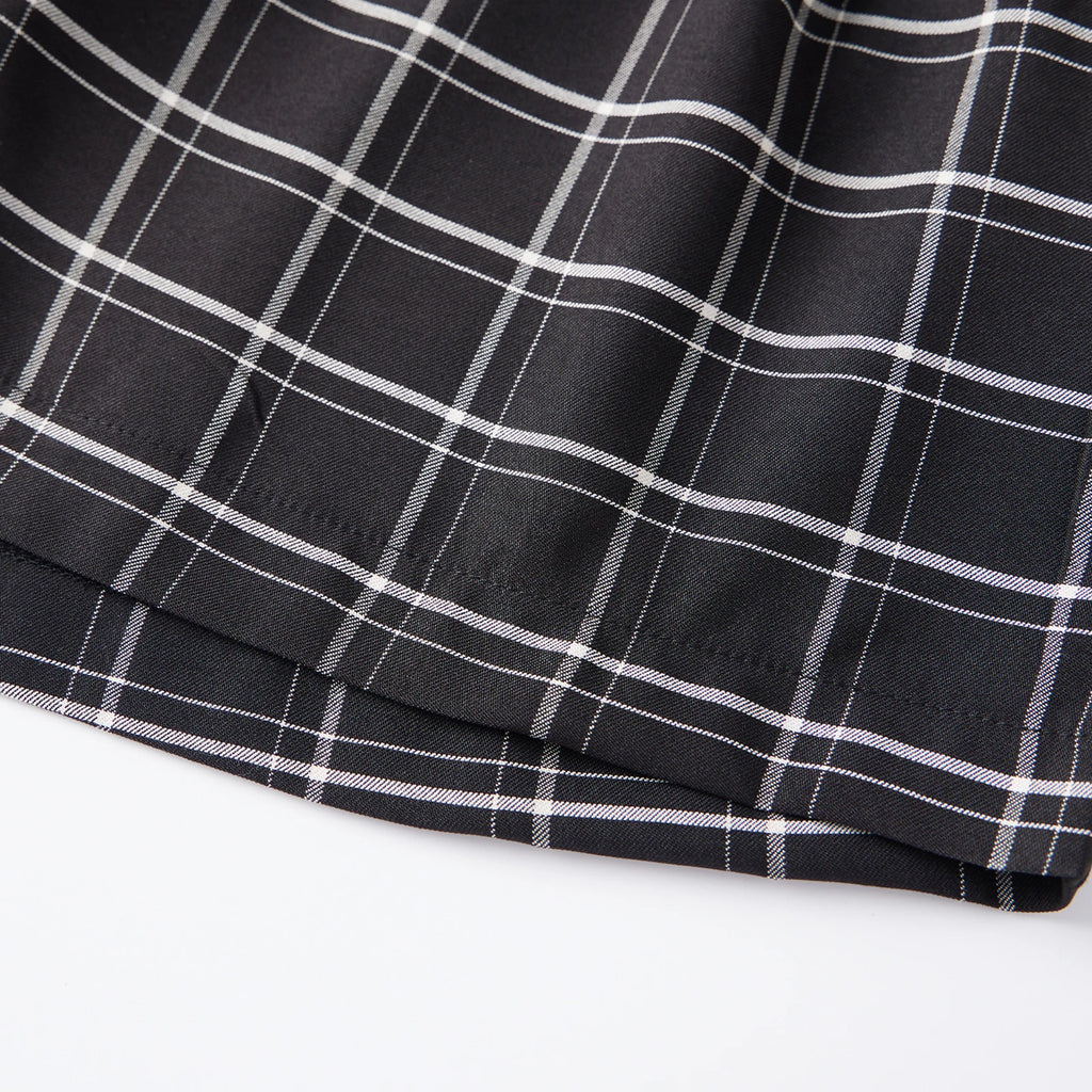 VacationGrabs Teen Girl Elastic Waist Micro Casual Shorts Women Y2K Plaid Print Boxer Shorts Retro Streetwear Summer Lounge Bottoms