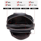 Mens Chest Bag 100% Genuine Leather Crossbody Pack