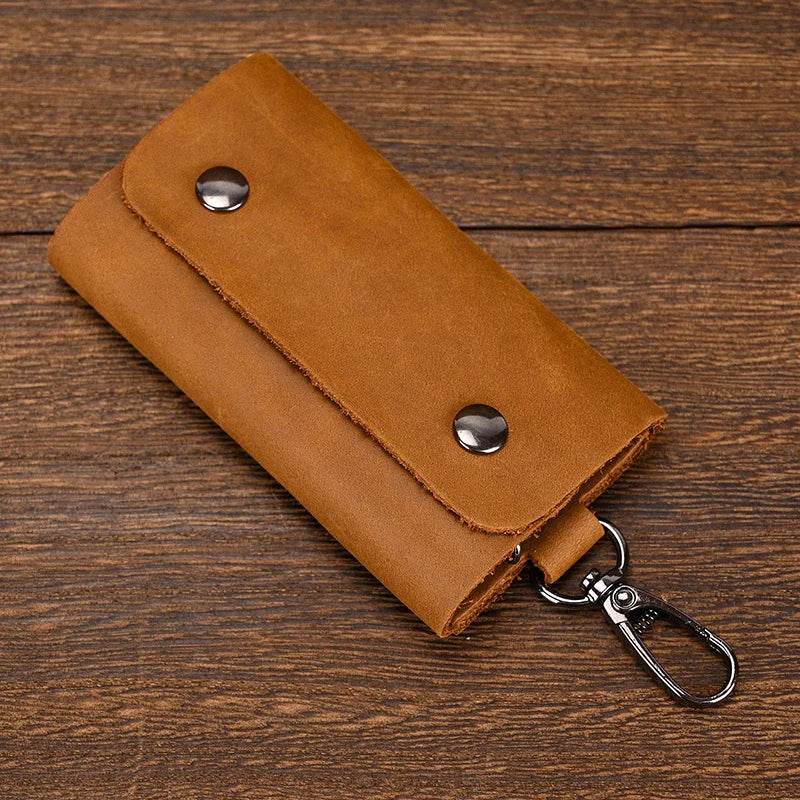 Crazy Horse Leather Keycase for Car & Coin Wallet Genuine Leather - VacationGrabs