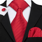 Red Silk Tie Set for Men: Burgundy, Maroon, & More - VacationGrabs