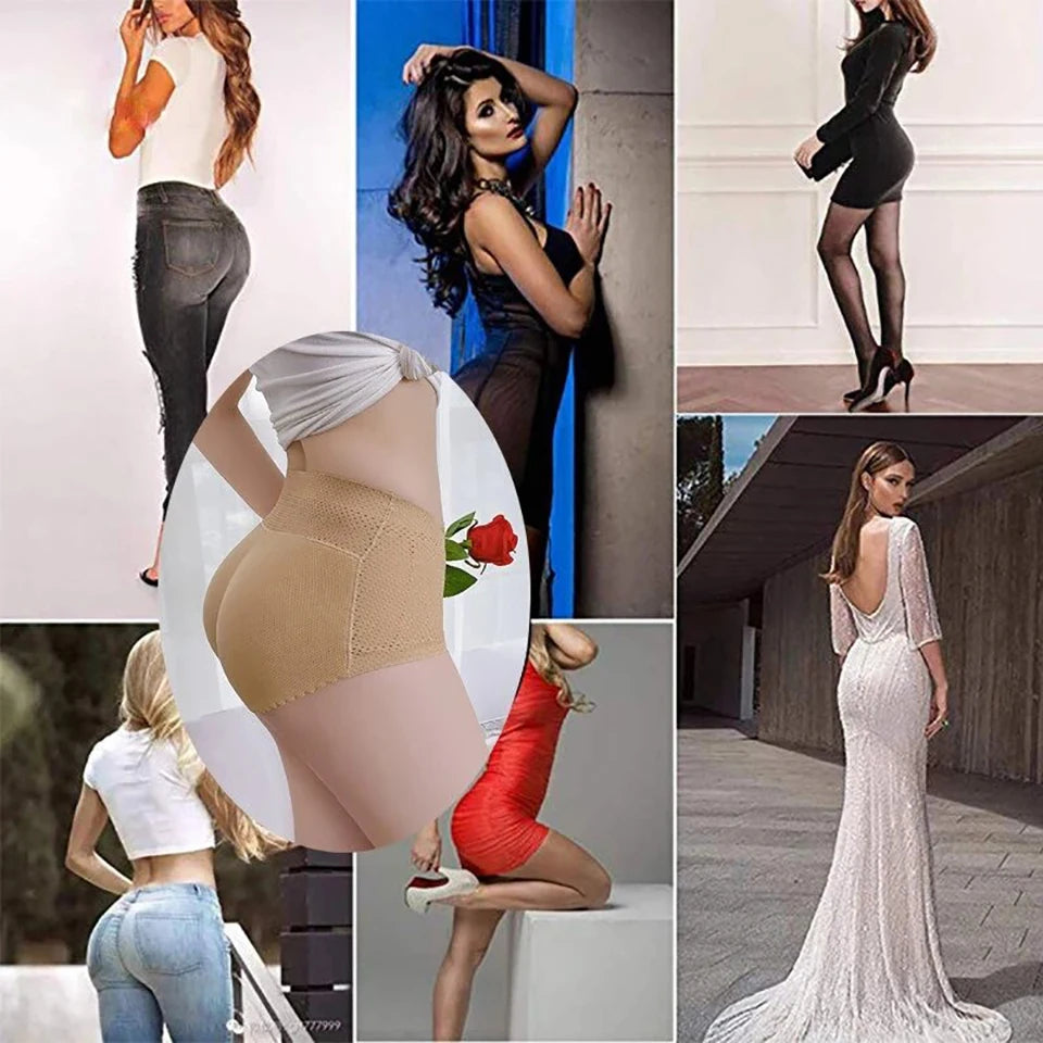 Padded Butt Lifter Shapewear Panties, High Waist Control