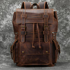Genuine Leather Laptop Backpack 17" Men Travel Daypack Bag