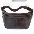 Big Size Leather Chest Bag Waist Pouch Real Cowhide Crossbody - VacationGrabs