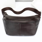 Big Size Leather Chest Bag Waist Pouch Real Cowhide Crossbody - VacationGrabs