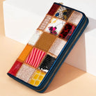Women’s Cowhide Patchwork Clutch Bag Ethnic Style Genuine Leather Purse - VacationGrabs
