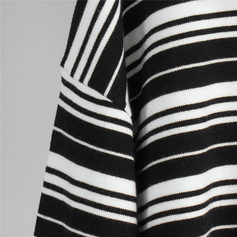 VacationGrabs Striped Sweater Women Long Sleeve Button Front Pullover Casual Crew Neck Tops Pullover Sweatshirt Fall Winter Outwear