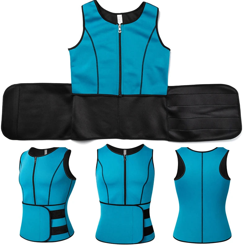 Men's Neoprene Sauna Sweat Vest Waist Trainer Shirt