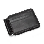 Small Men's Leather Clip Wallet with Coin Pocket & Card Slot Cash Holder - VacationGrabs