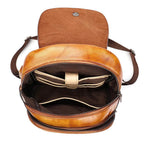 Retro Embossed Floral Backpack For Women Genuine Leather - VacationGrabs