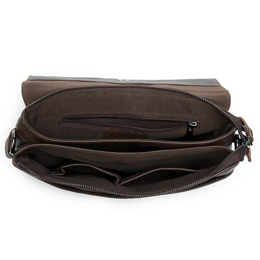 Men’s Genuine Leather Shoulder Messenger Bag Soft Cow Leather Crossbody - VacationGrabs