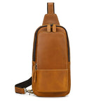 Men's Genuine Leather Crossbody Sling Bag | Black & Coffee