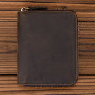 Black Soft Genuine Leather Short Wallet with Coin Pocket & Photo Holder - VacationGrabs