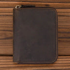 Black Soft Genuine Leather Short Wallet with Coin Pocket & Photo Holder - VacationGrabs